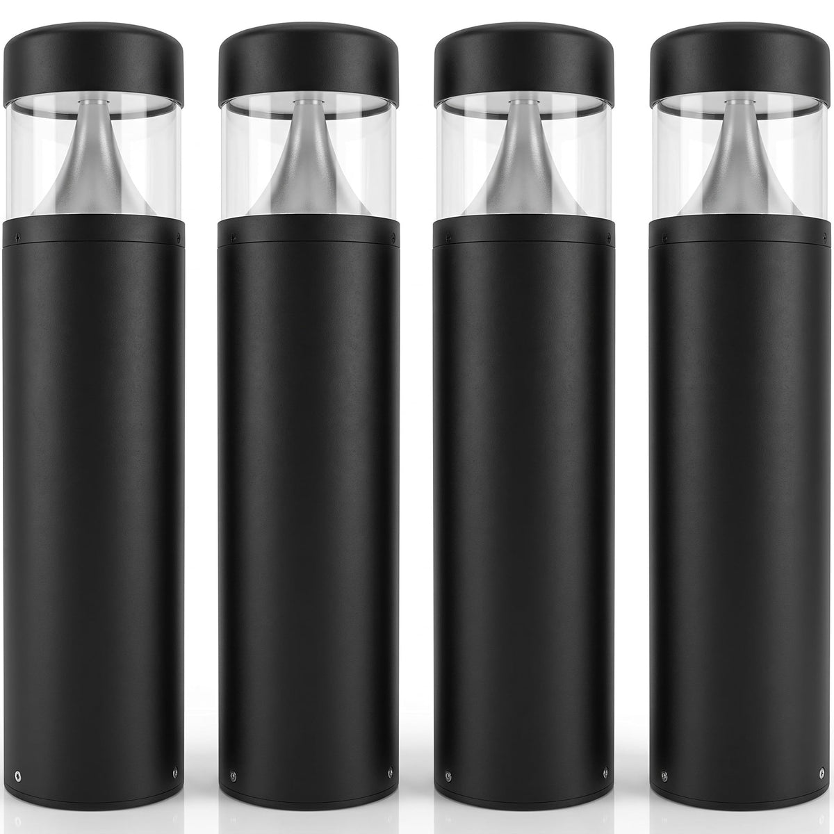 Bollard Light 25", 120-277V, 10W, 3CCT 3000-5000 Kelvin, Flat, 4-Pack
