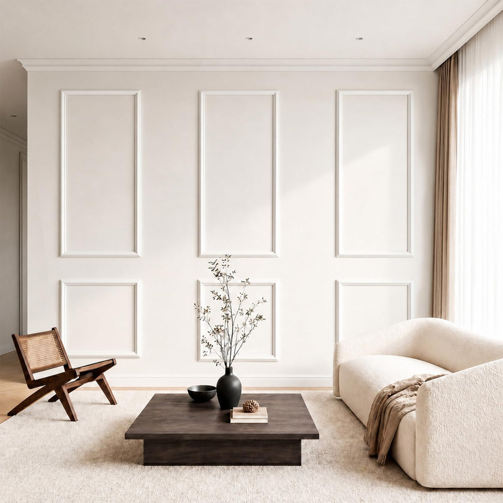 Peel and Stick Wall Molding Kit, 6-Frame Pre-Cut Wainscoting Panels, Ready-to-Assemble Self Adhesive Wall Moulding