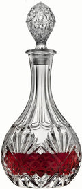 Whiskey Decanter with Glass Stopper,27 oz Diamond Engraved Wine Bottle