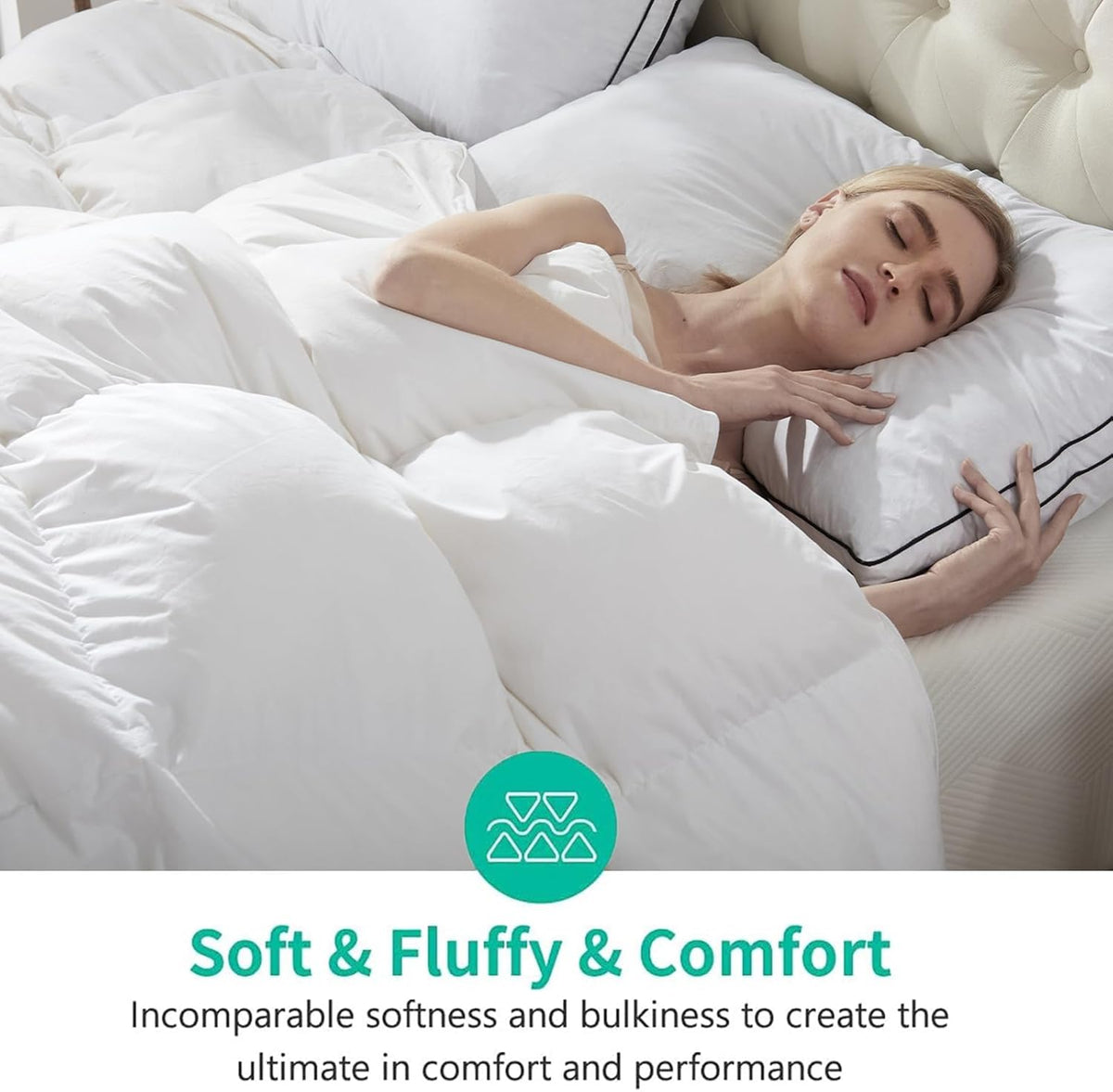 Luxury 100% Organic Cotton All Season Down Feather Fibers Comforter