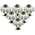 12pcs Ivory Pumpkin Knobs, Leaf Pattern Cabinet Knobs