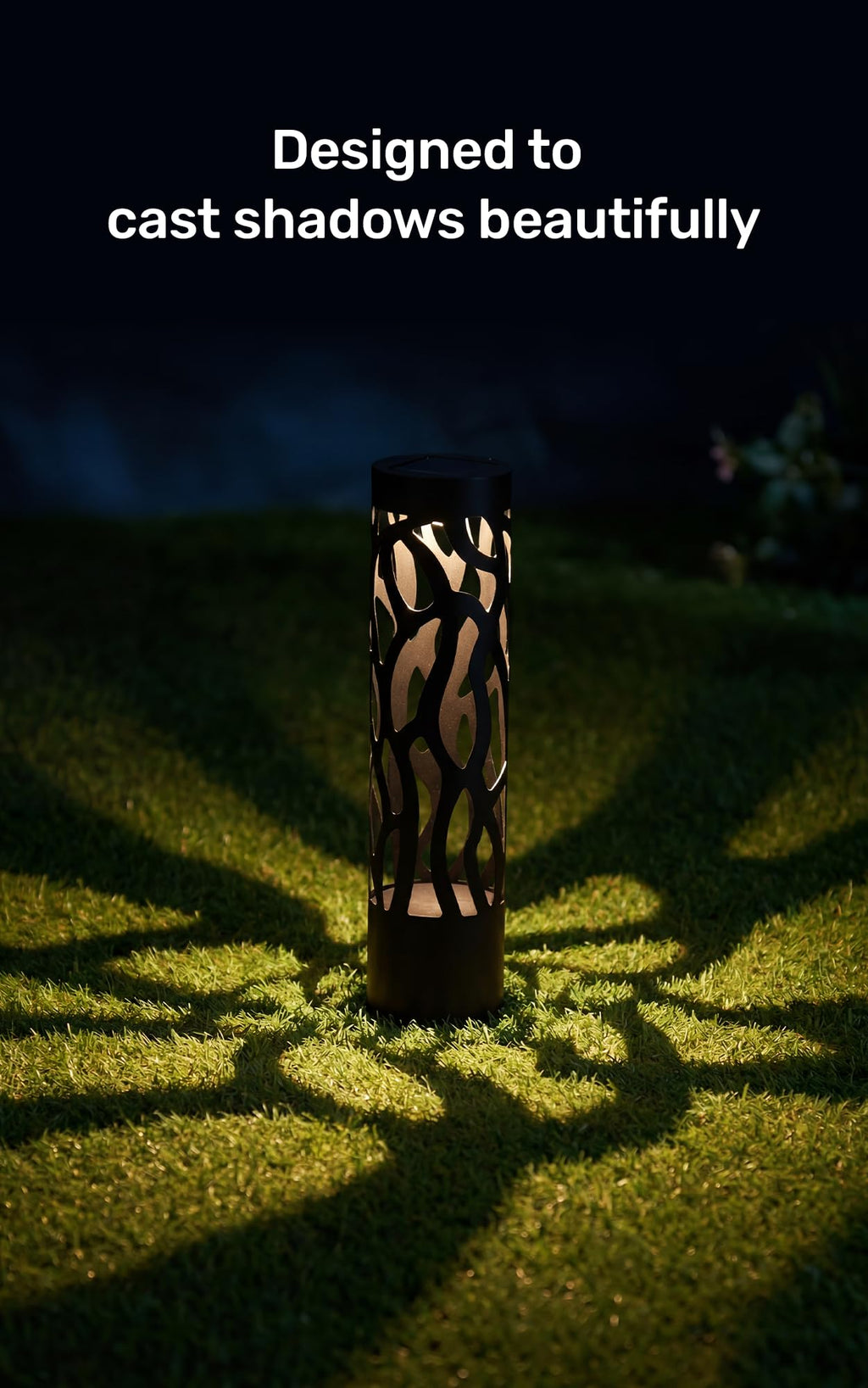 Secure Solar Bollard Pathway Lights, 4-Pack, Black, 4"x16"