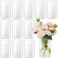 12pcs Glass Cylinder Vases for Centerpieces - 6 Inch Tall Flower Vase for Wedding Decorations, Clear Glass Flower