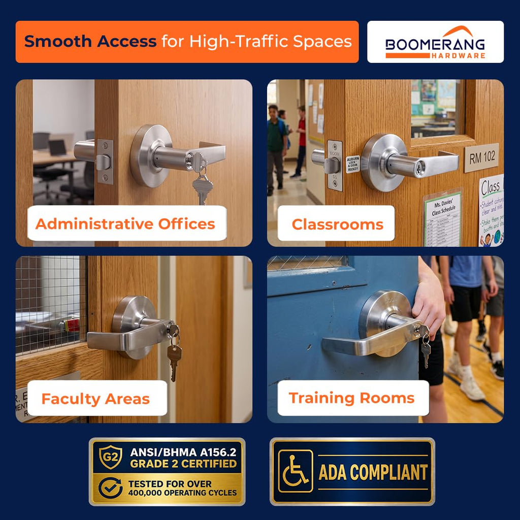 Heavy-Duty Classroom Function Commercial Lever Door Lock