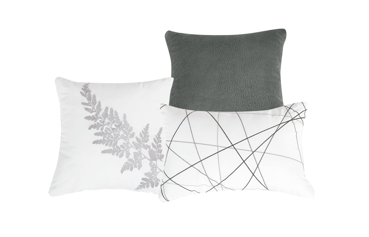 Premium 7-Piece Botanical Jacquard Comforter Set - Ultra Soft Textured Microfiber Bedding Collection with Decorative