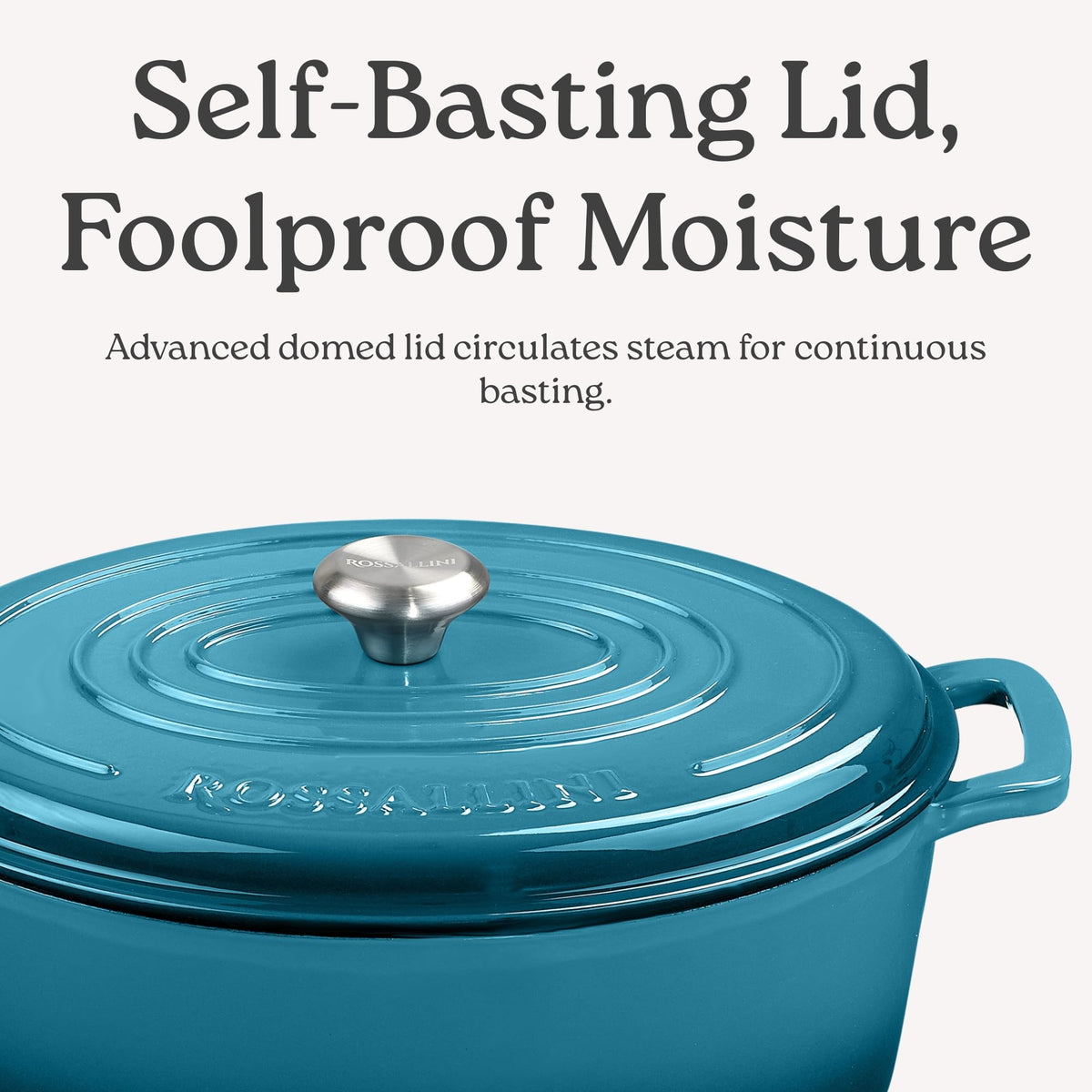 Enameled Cast Iron Oval Dutch Oven with Lid, 15.5 Qt, Ocean Blue