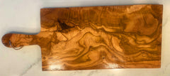 20" Handmade Olive Wood Charcuterie Board - Solid With Handle by - For Cutting, Chopping, Serving Cheese, Meat, Fruit