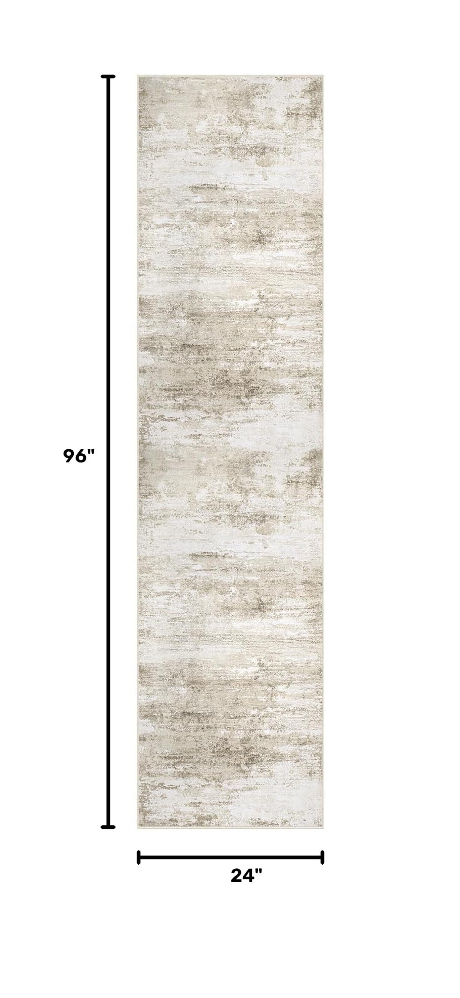 Washable Runner Rug : Kitchen Runner Non Slip Neutral Soft Abstract Modern Low Pile Stain Resistant Carpet Runner