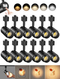 Zoomable H Track Lighting Heads Dimmable 12W 12 Pack Black