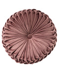 Round Velvet Pillow for Couch Small Handmade Decorative Throw Pillow for Bed Bedroom 13.7" Light Brown