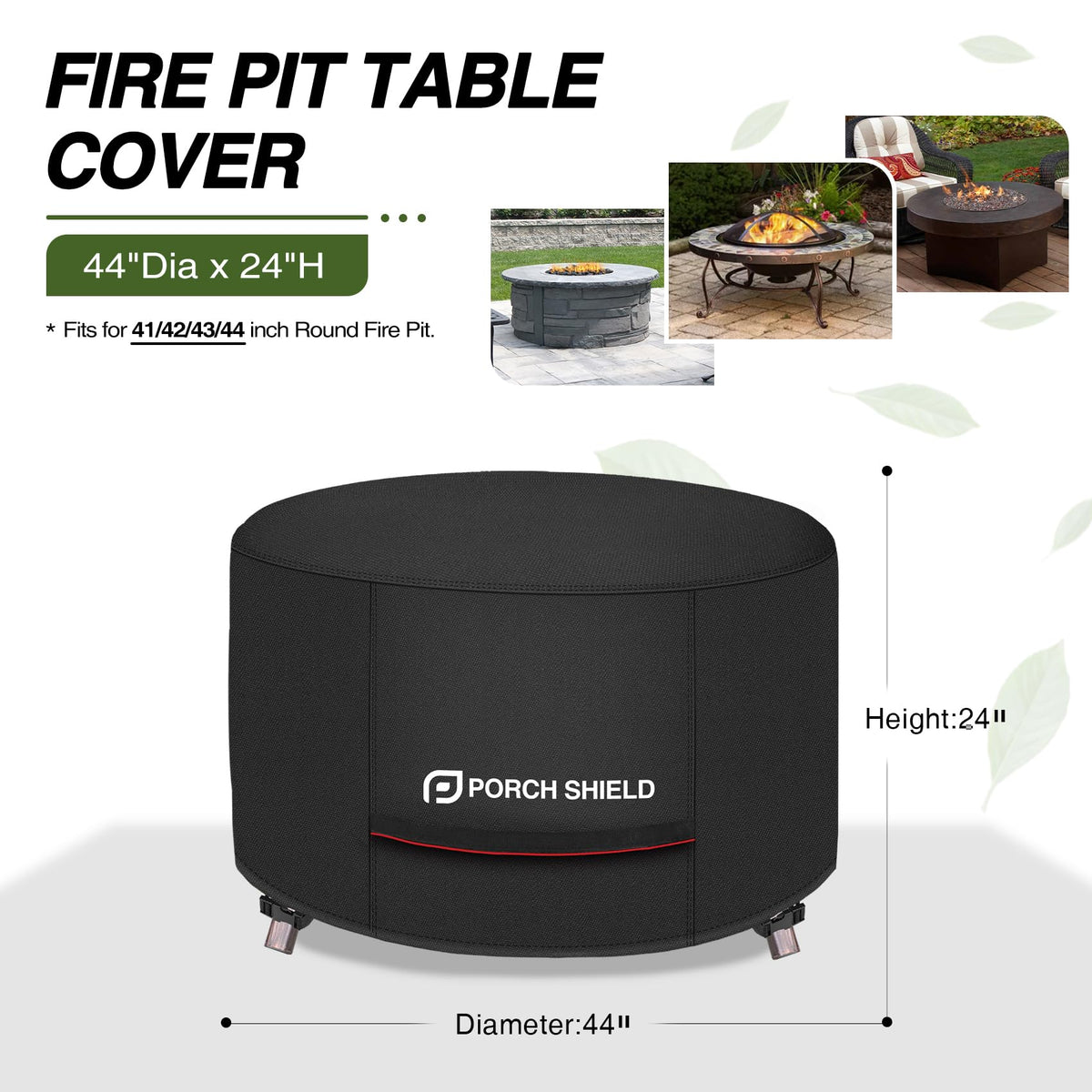 Round Patio Fire Pit Cover 44 inch