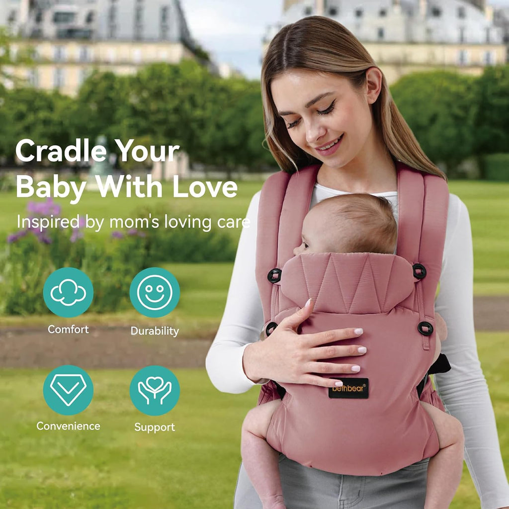 Carrier Newborn to Toddler 7-45 lbs with Natural Material, Ergonomic Design,Versatile and Adjustable,Hands Free