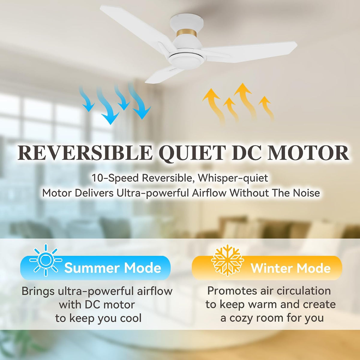 44" Indoor/Outdoor Smart Ceiling Fan with Light