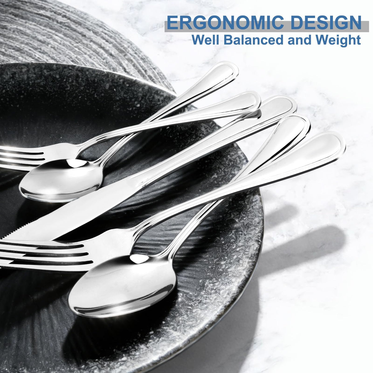 Silverware Set for 4-20 Piece Stainless Steel Flatware Set Including Spoons, Forks, Knives, Mirror Polished Flatware