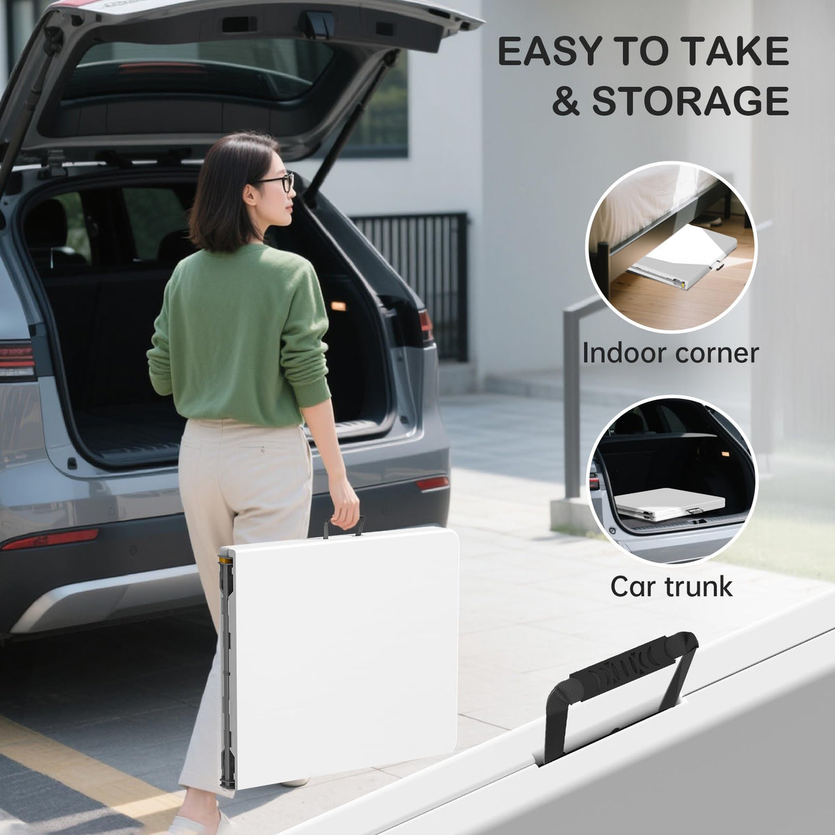 6 Foot Folding Table 2 Pack, 6 FT Foldable Plastic Table Heavy Duty