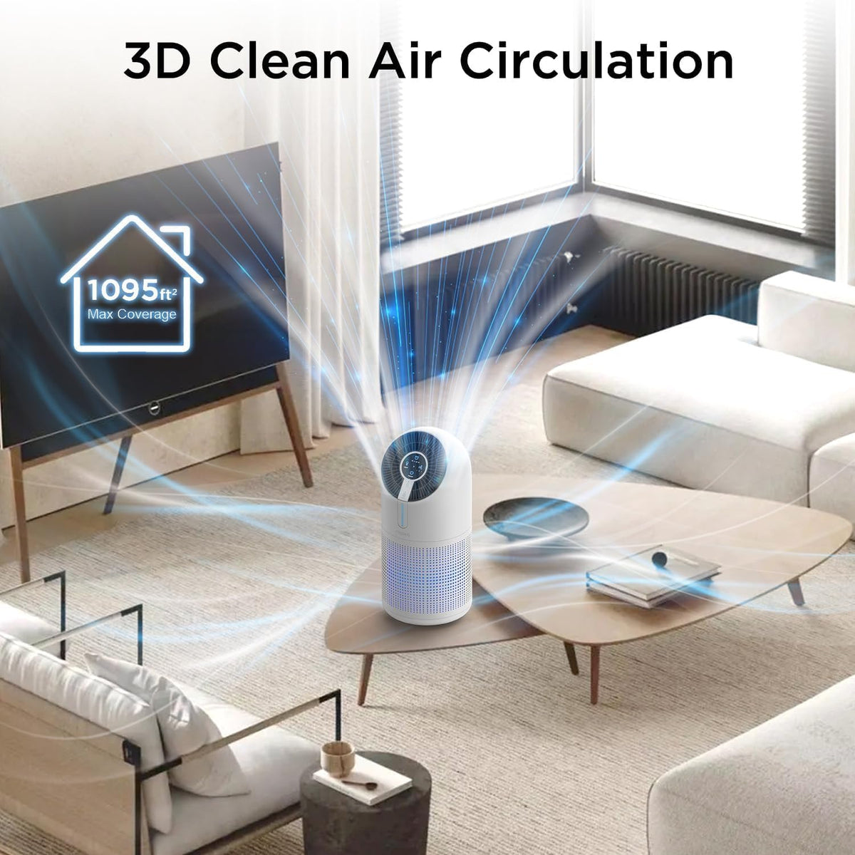 Air Purifiers for Home Large Room up to 1095ft², H13 HEPA Filter Air Cleaner for Pets Bedroom Remove Smoke Dust