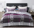 Comforter Twin Size, 600 Thread Count Cotton Grey Paisley & Purple Comforter Sets, Down Alternative Bedding Set