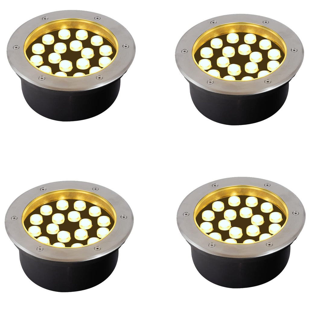 8 Inch LED Path Lights, 120V Hardwired Ground Uplights, 4-Pack