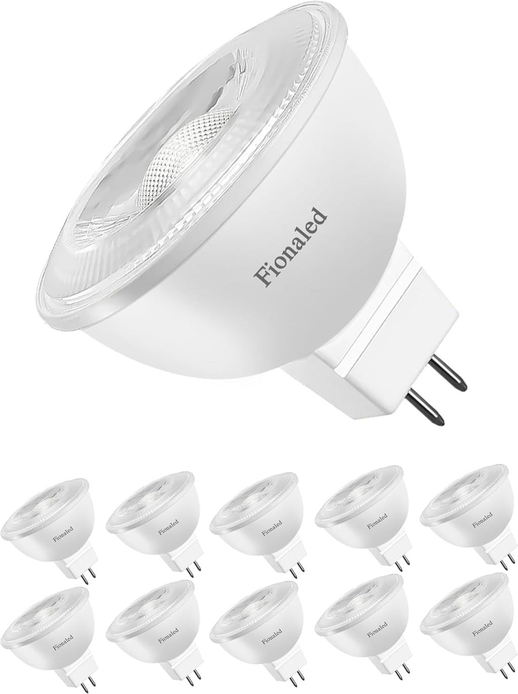 MR16 LED Bulbs Dimmable, 5W=50W, 2700K Warm, 12V GU5.3, 10PACK