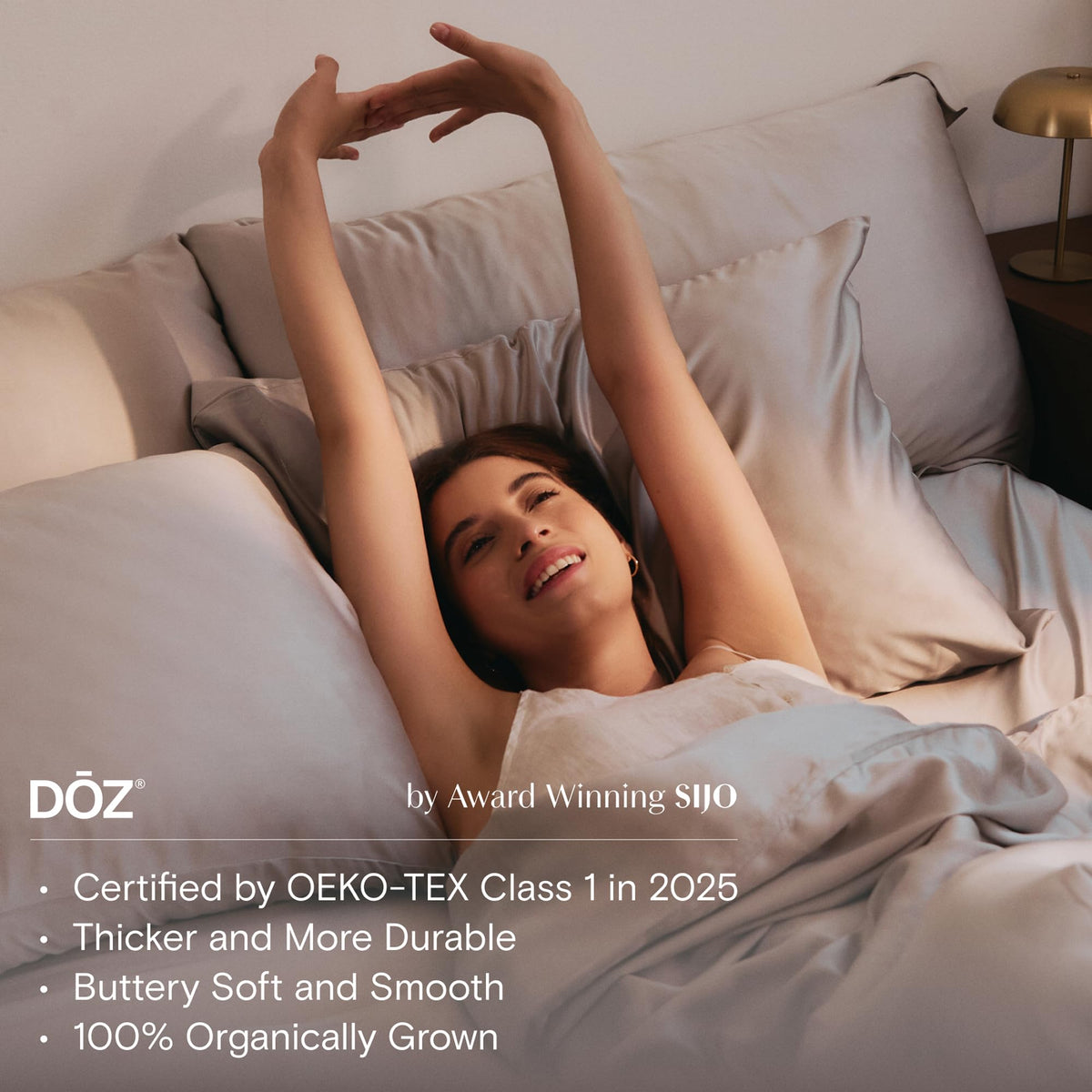 DOZ Duvet Cover Set, 100% Viscose derived from Bamboo, Organically Grown, Buttery Soft, Cooling Duvet Covers, High