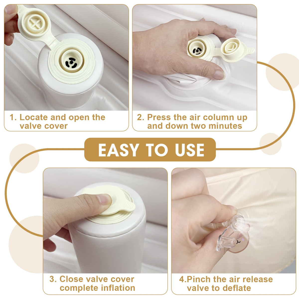 Inflatable Baby Bathtub with Built-in Air Pump, Cute Bear
