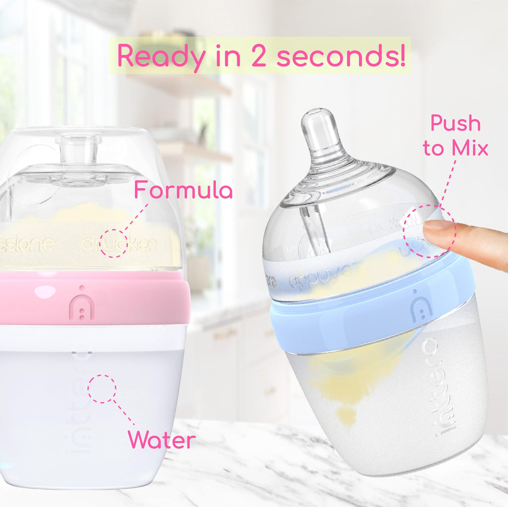 Bottles with Built-in Formula Dispenser, Anti-Colic Wide Neck Design for Newborn Feeding and Everyday Baby