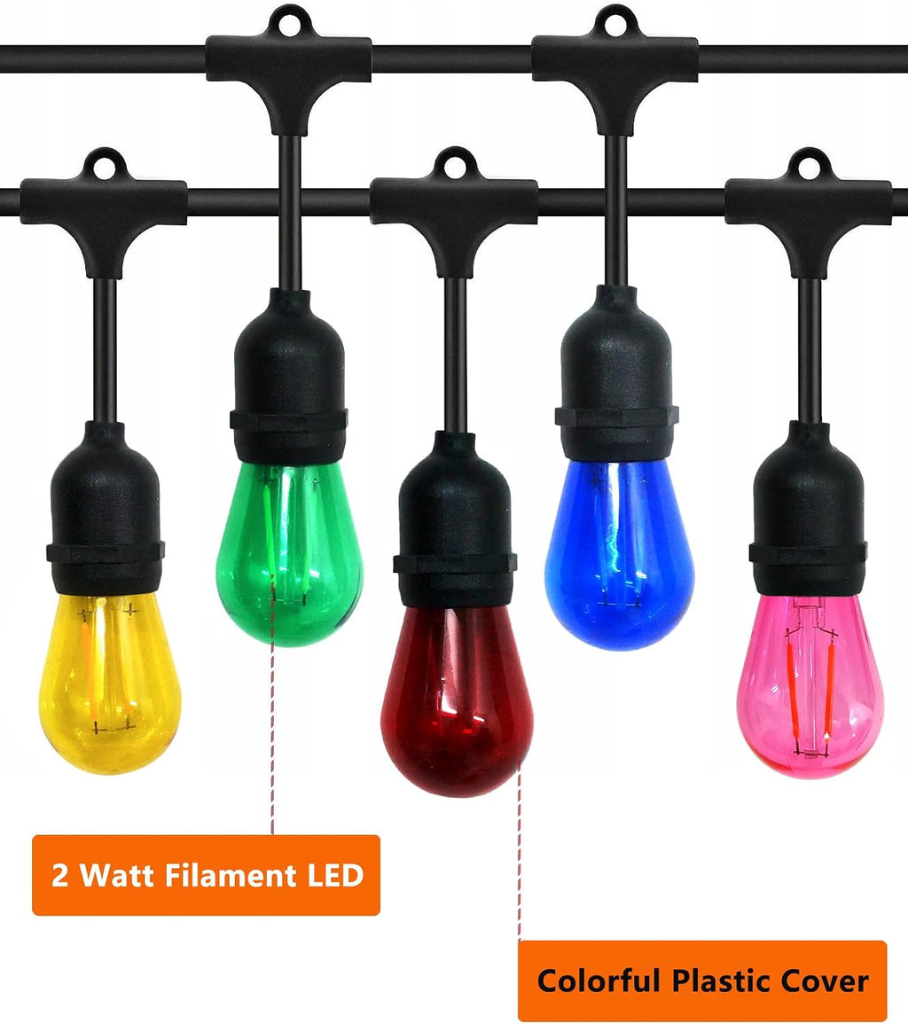 S14 Colored LED Light Bulb 2 Watt, Shatterproof Plastic