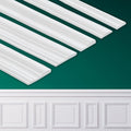 Peel and Stick Wall Molding, Chair Rail Wainscoting Panel, Finish Trim Decoration (Paintable White, 9.8ft x 2.4in)