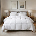 Feather Down Comforter, Natural Fluffy Duvet Insert, Luxurious Hotel Collection Quilts, All Season Bedding Comforter