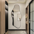 Irregular Mirror Full Length, 67"x31" Asymmetrical Tempered Glass Mirrors, Modern Large Organic Frameless Mirrors