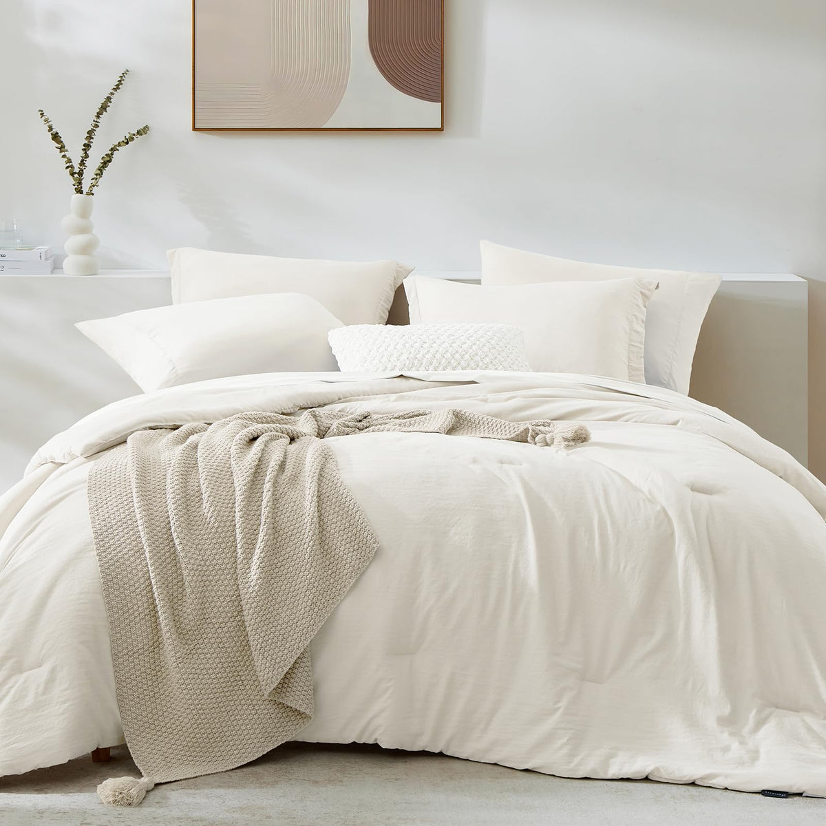 Comforter Set-7 Pieces Soft Prewashed Bed in a Bag Bedding Sets