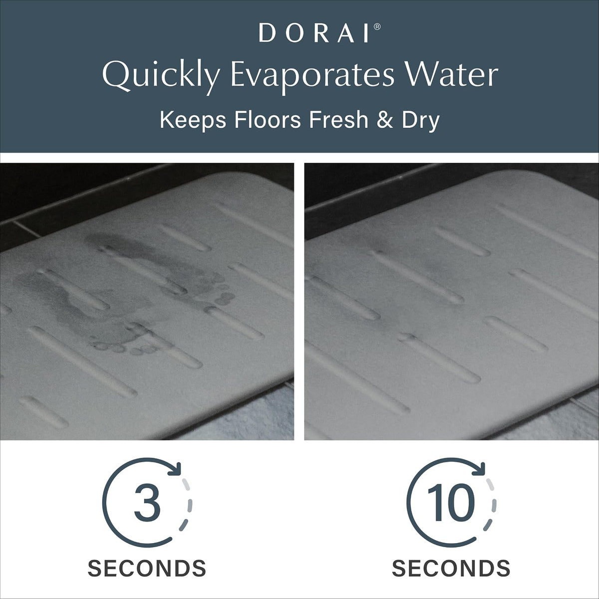 Home Stone Bath Mat - Premium Diatomaceous Earth Bath Floor Mats with Non-Slip Base, Fast-Drying Modern Shower Mat |