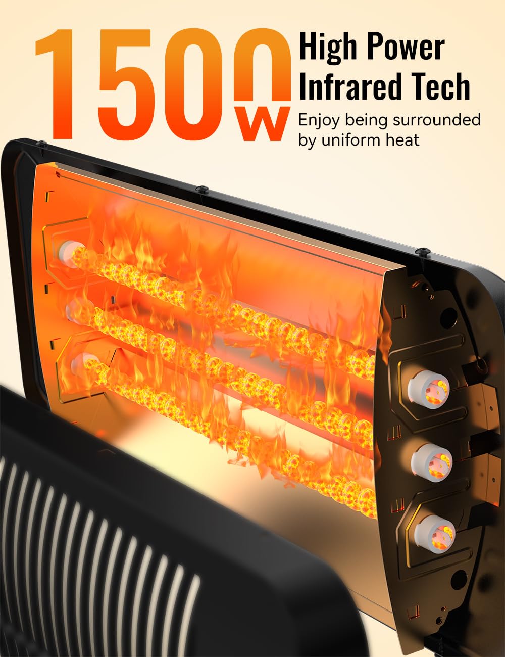 Outdoor Heater, 1500W Infrared Electric Patio Heaters