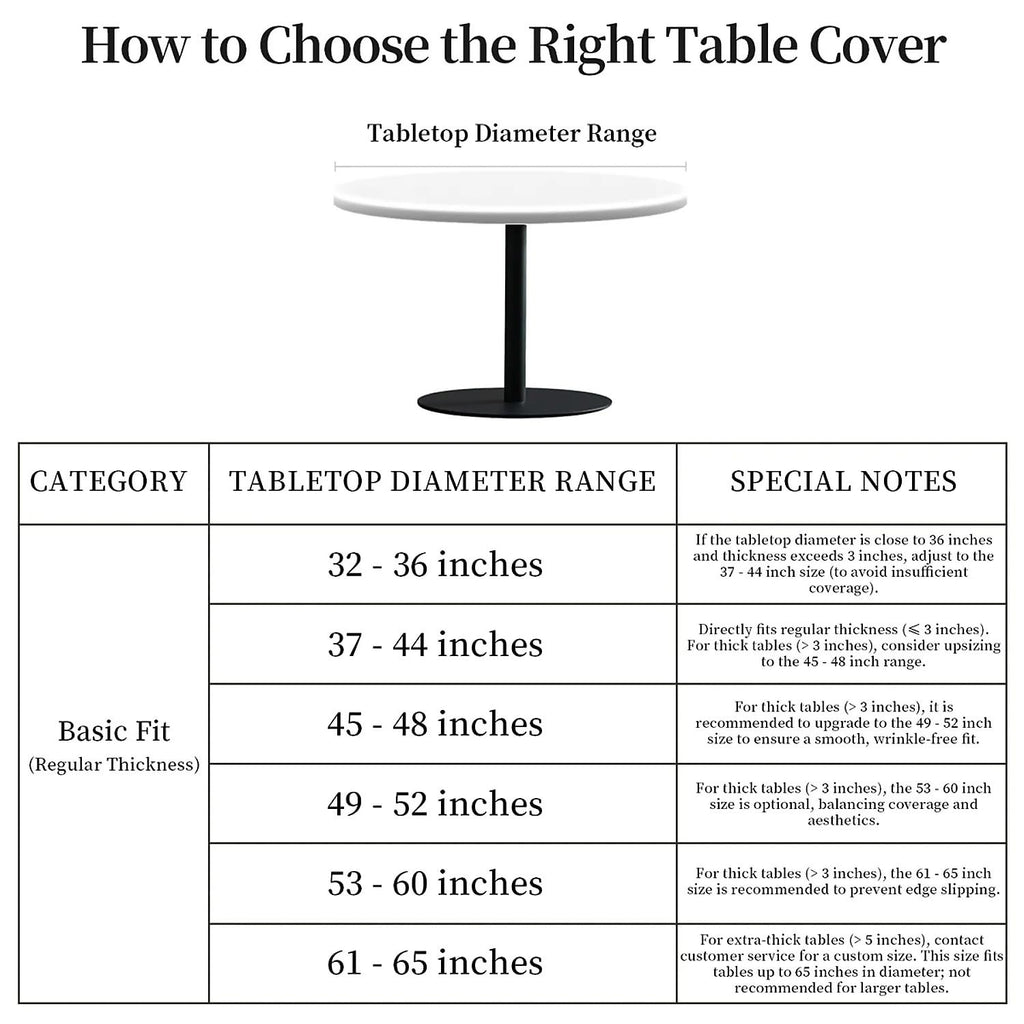 Christmas Tablecloth Round Fitted Tablecloth Fits 37"-44" Tables