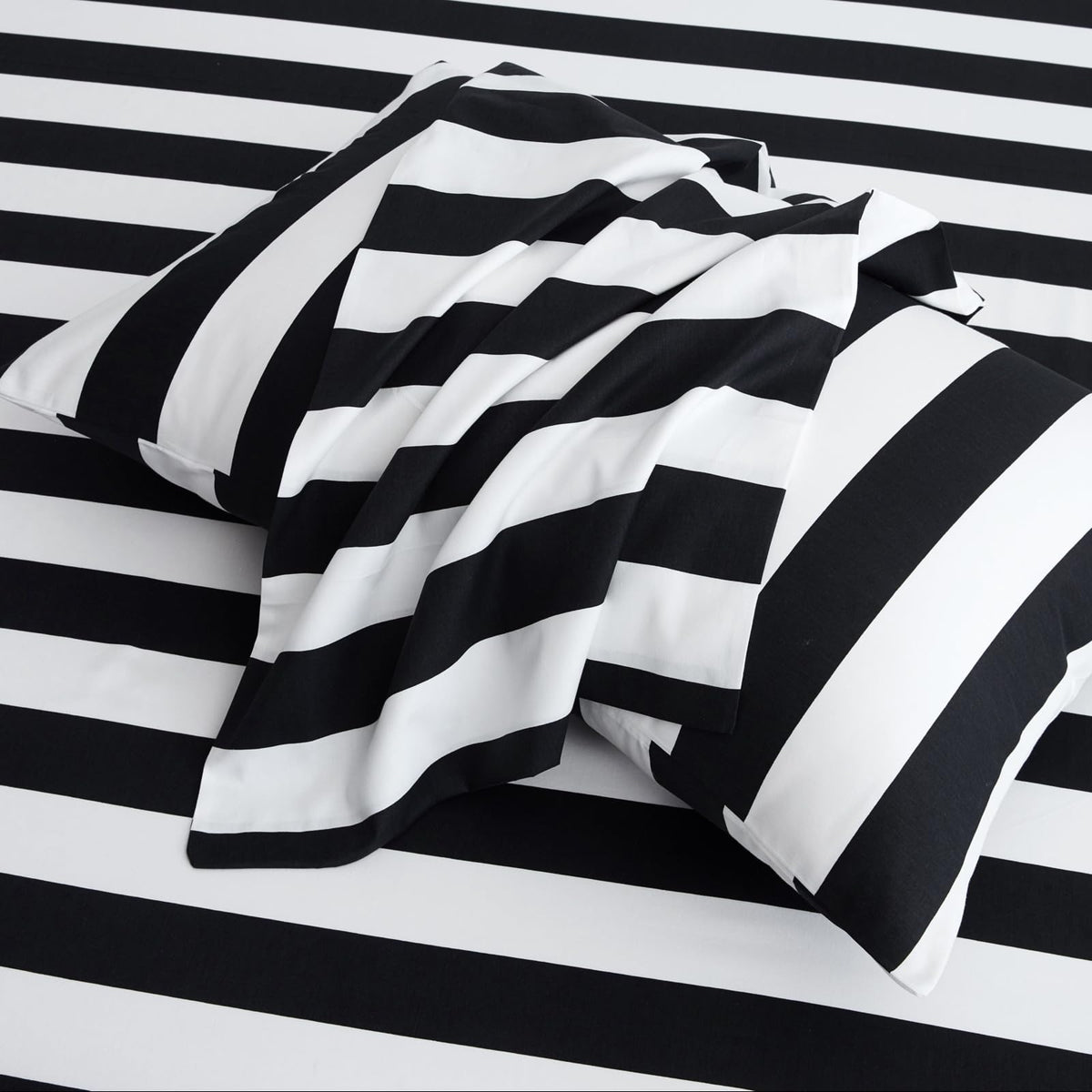 Black White Stripe Duvet Cover Set 100% Cotton Twill Bedding