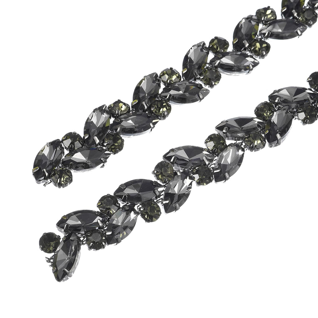 Crystal Rhinestone Chain Trim, Diamond Rhinestone Chain Applique for Crafts DIY Sewing Clothing Wedding Party - 1 Yard