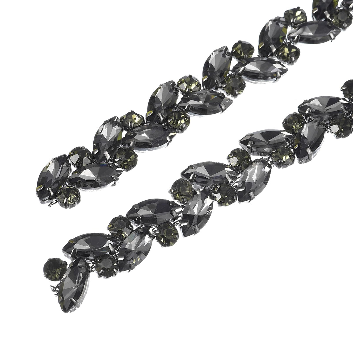 Crystal Rhinestone Chain Trim, Diamond Rhinestone Chain Applique for Crafts DIY Sewing Clothing Wedding Party - 1 Yard