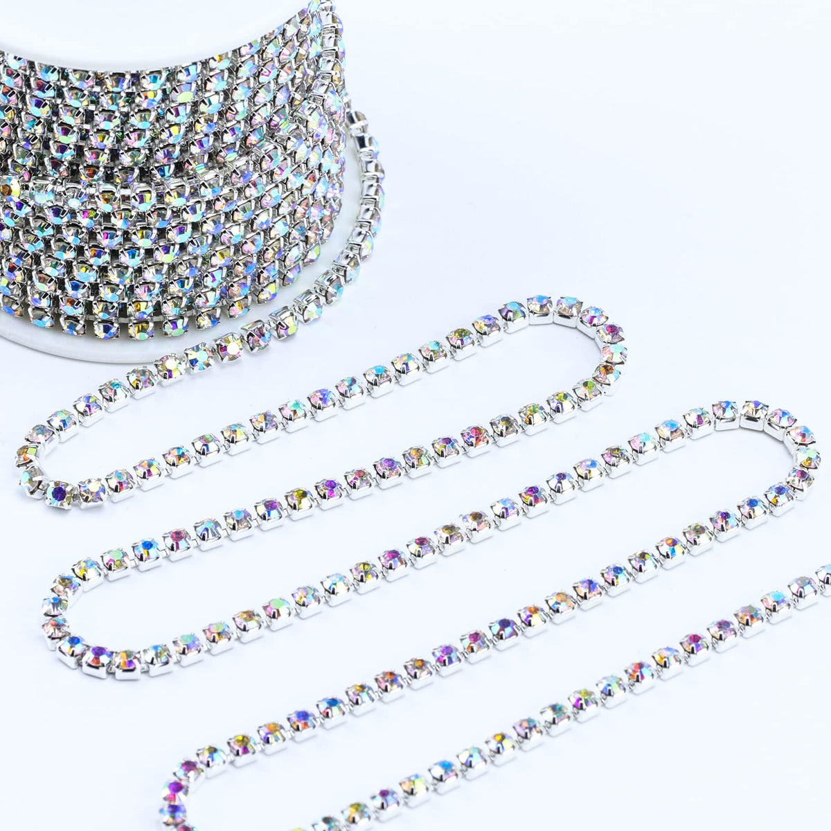 M Crystal Rhinestone Chain Trim for Sewing Crocs Shoes, SS16 Rhinestone Chain for Craft Cups Jewelry - 10 Yards 4M