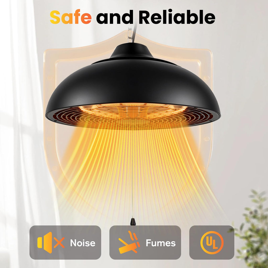 1500W Electric Hanging Patio Heater,Ceiling-Mounted Patio Heater