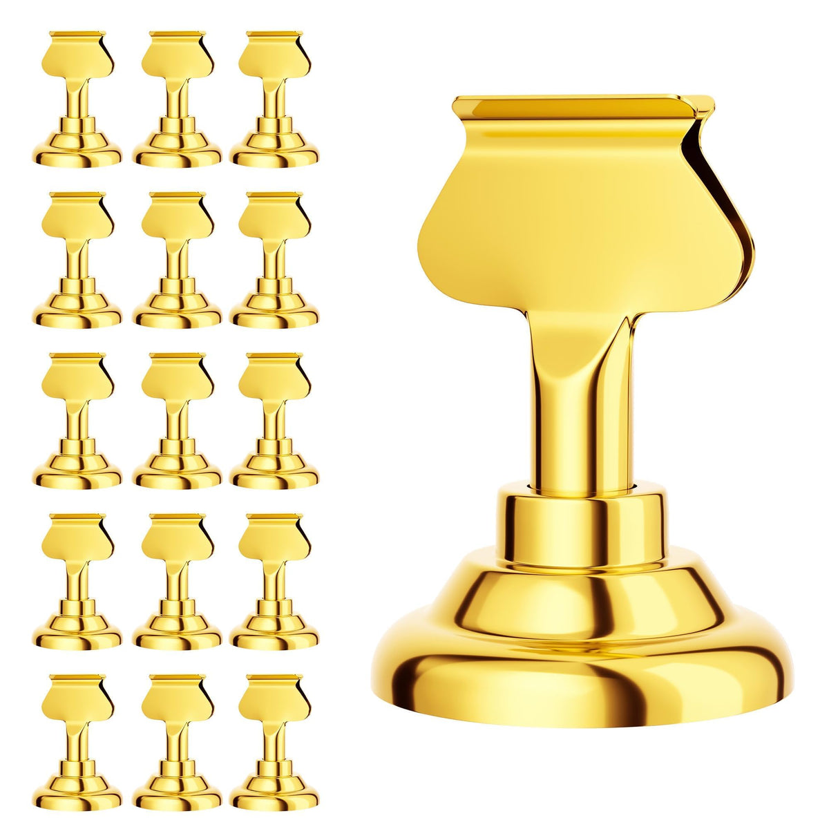 16 Pieces Table Card Holder Place Card Holders 1.7 inches Gold Steel Card Holders for Photos, Food Signs, Memo Notes