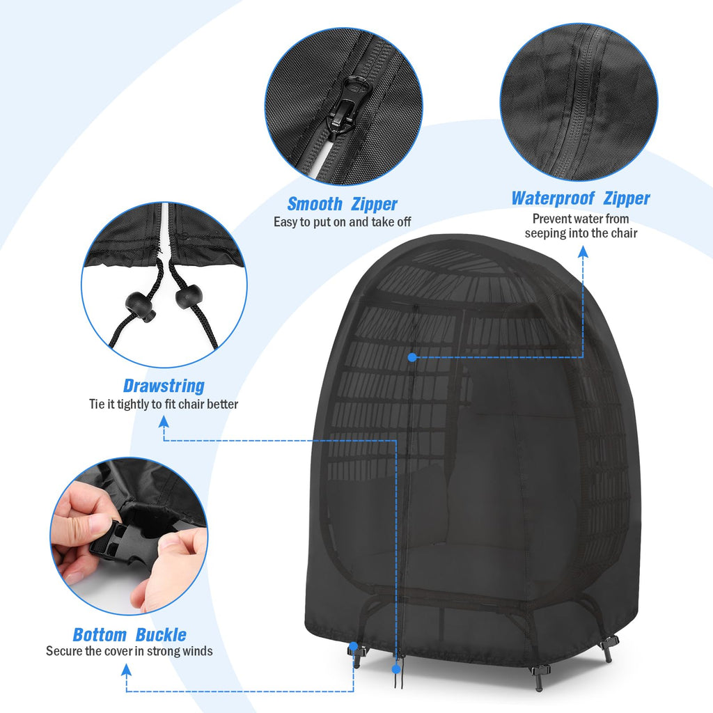 Outdoor Egg Chair Cover Waterproof Heavyduty with Zipper-40x40x56"