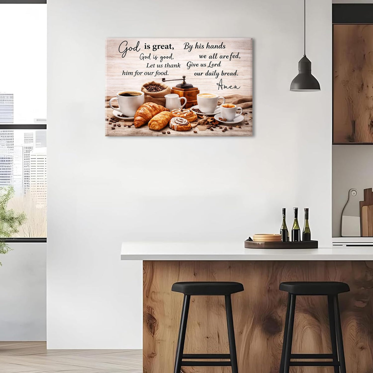 God Is Great God is Good Christian Wall Art Kitchen Canvas Wall Art Decor