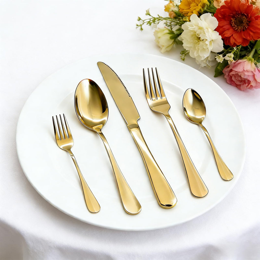 50 Piece Silverware Set, Kitchen Utensils Set for Restaurant & Home, Stainless Steel Cutlery Set, Flatware Set
