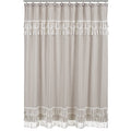 Boho Bohemian Bathroom Fabric Bath Shower Curtain - Solid Taupe Beige Ivory Cream Off White Linen Farmhouse Shabby
