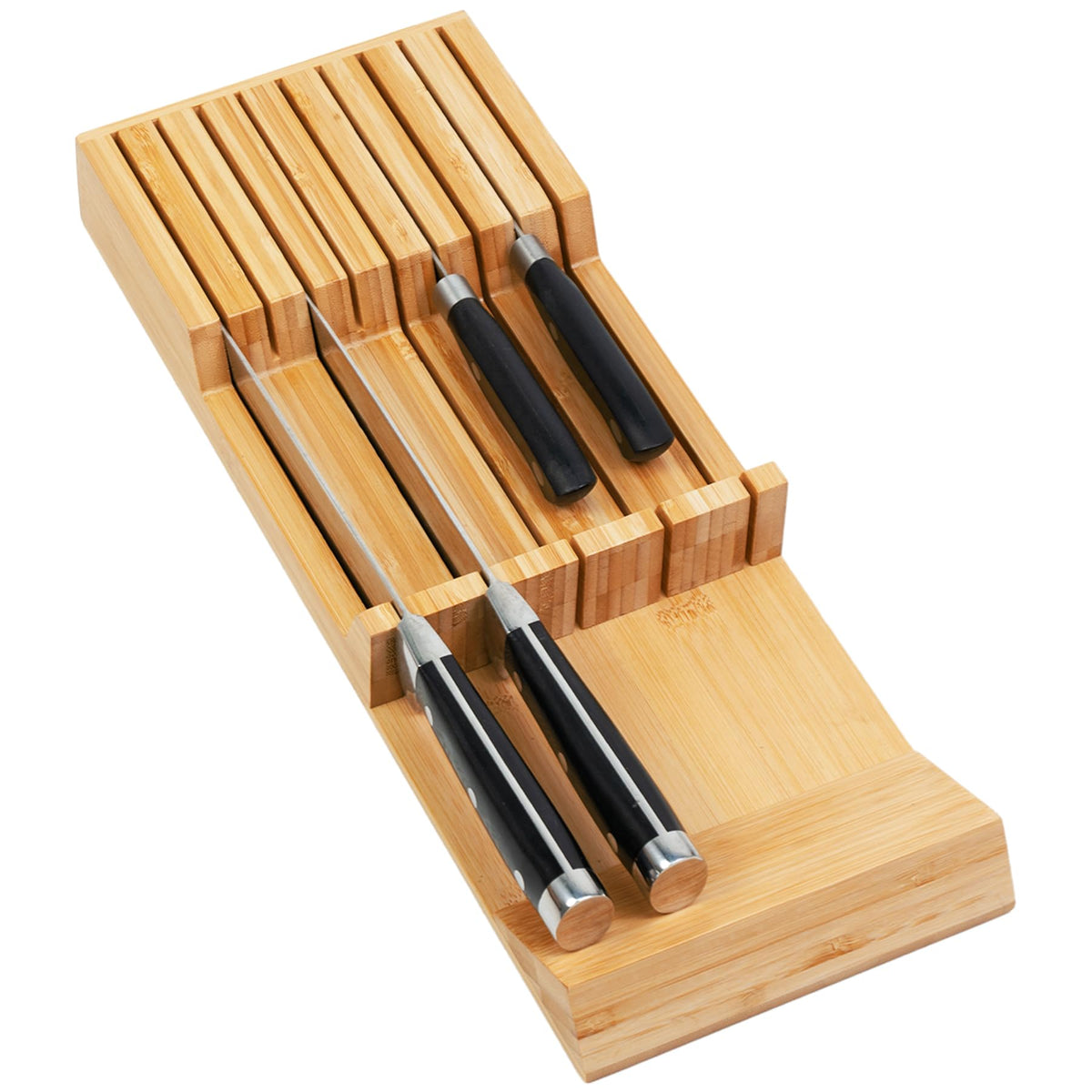 Knife Drawer Organizer, Bamboo Knives Block Drawers