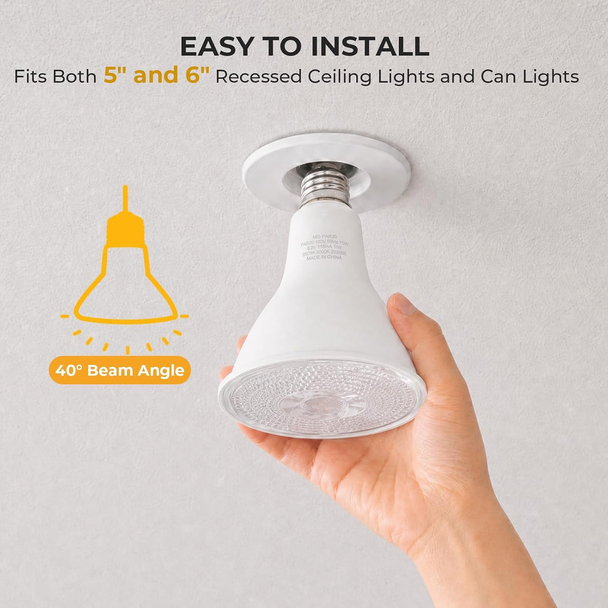 Dimmable Light Bulbs 75W Equivalent 3000K Warm White for Recessed Lights