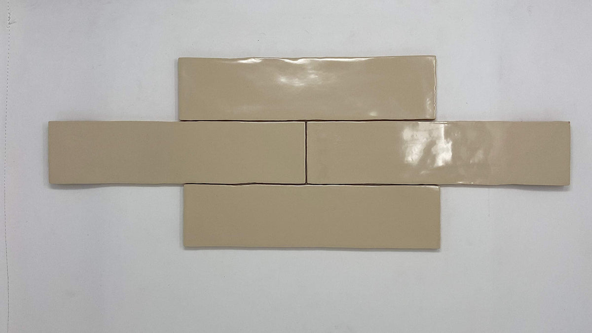 3x12 Cream Handmade Look Ceramic Subway Tile Walls & Kitchen Backsplashes - Glossy Finish (Box Covers 5.5 Sq. Ft.)