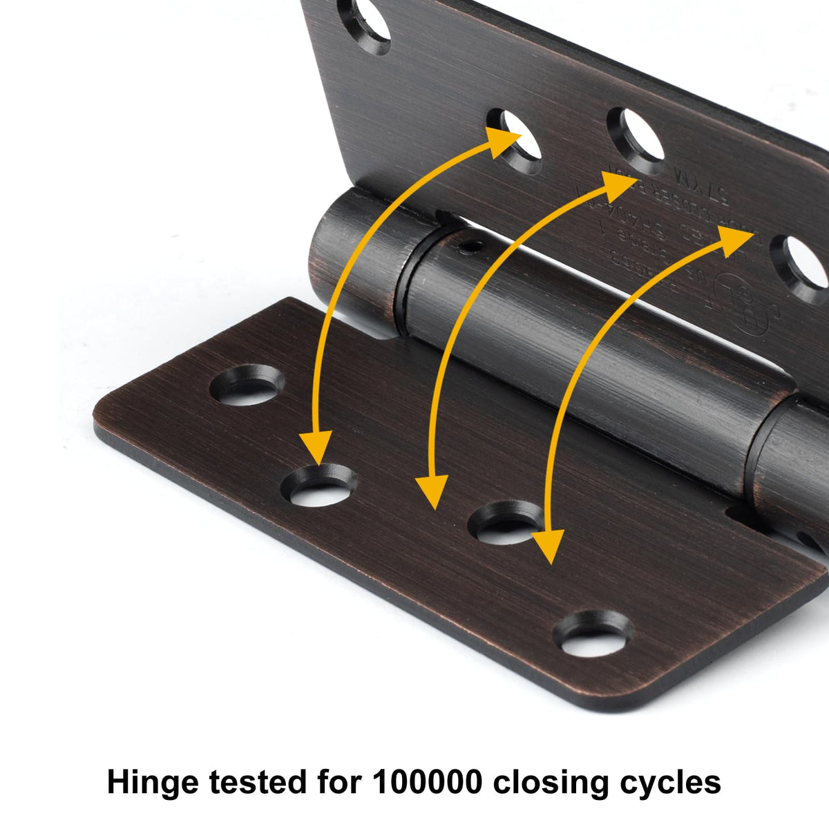 6 Pack Self Closing Door Hinges 4 Inch Oil Rubbed Bronze 1/4" Radius