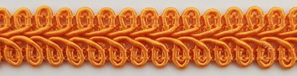 1/2" Chinese French Braid Gimp Trimming - 10 Continuous Yards - Many Colors! (Orange)