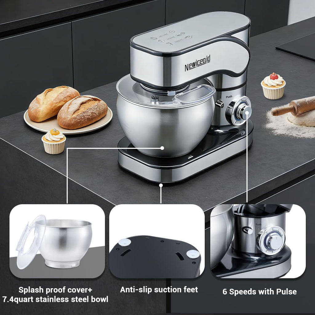 Stainless Steel 6-Speed 7.4QT Stand Mixer